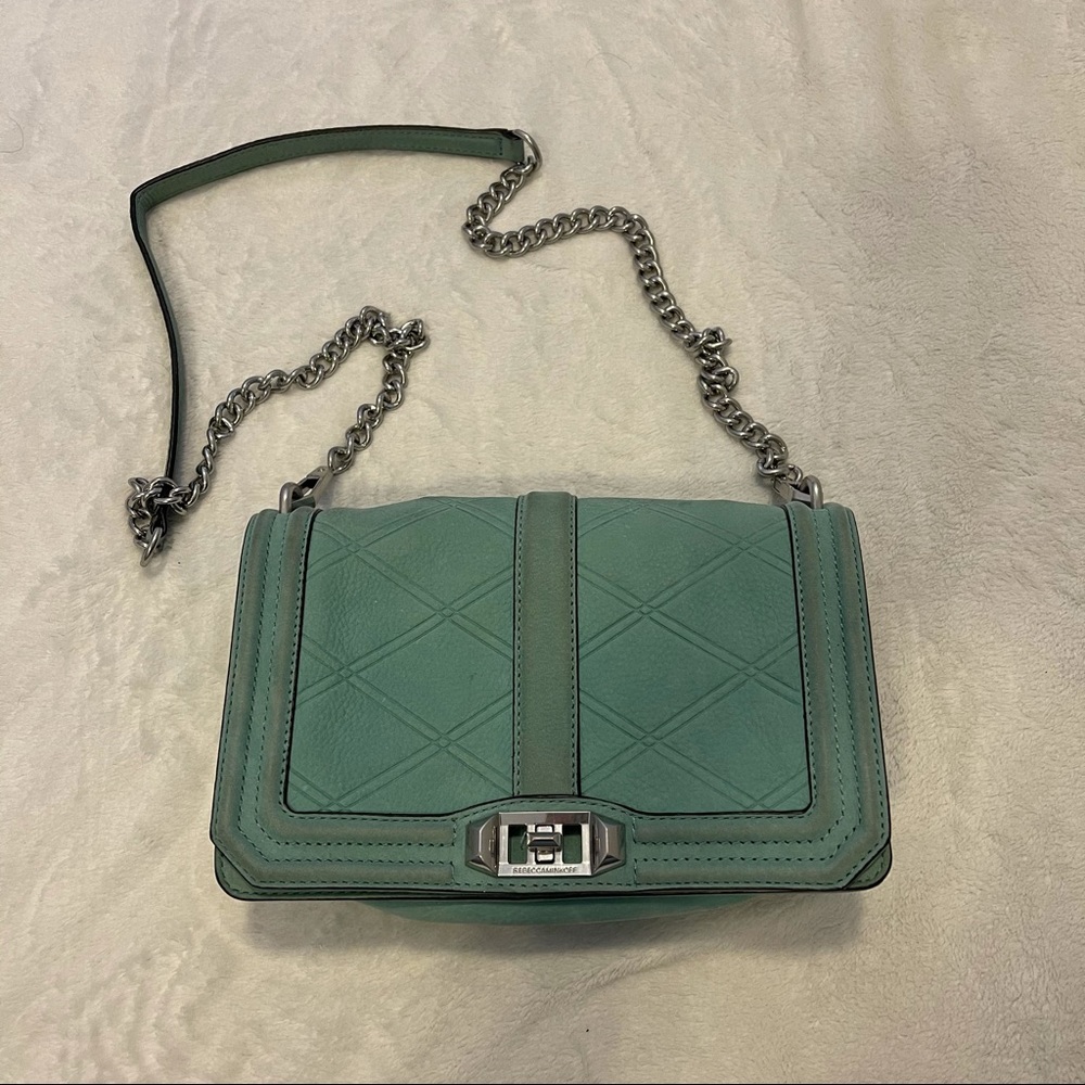 Rebecca Minkoff turquoise shoulder bag with chain
